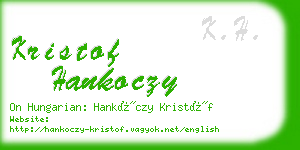 kristof hankoczy business card